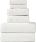 6-Piece Towel Set, 680 GSM, 2 Bath Towels, 2 Hand Towels, 2 Wash Cloths,100% Cotton Premium Quality, Ultra Soft, Super Absorbent Popcorn Textured Weaved for Spa, Hotels & Bathroom-Ivory/Cream