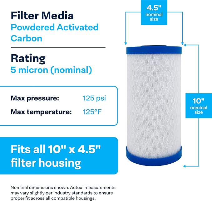 SpiroPure 10x4.5 5 Micron Carbon Block Filter EP-BB CB-45-1005 - Image 3