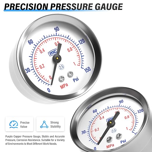 TAILONZ PNEUMATIC 1/2 Inch NPT White Air Filter Pressure Regulator Combo - Image 7
