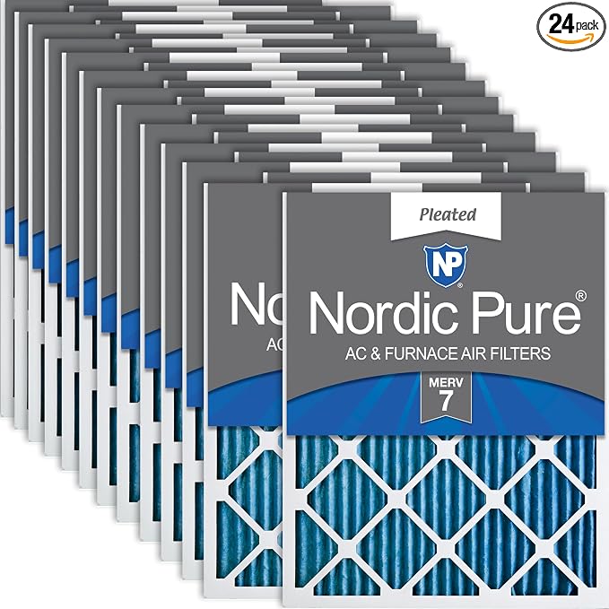 Nordic Pure 20x24x1 Pleated MERV 7 Air Filters 24 Pack by NordicPure
