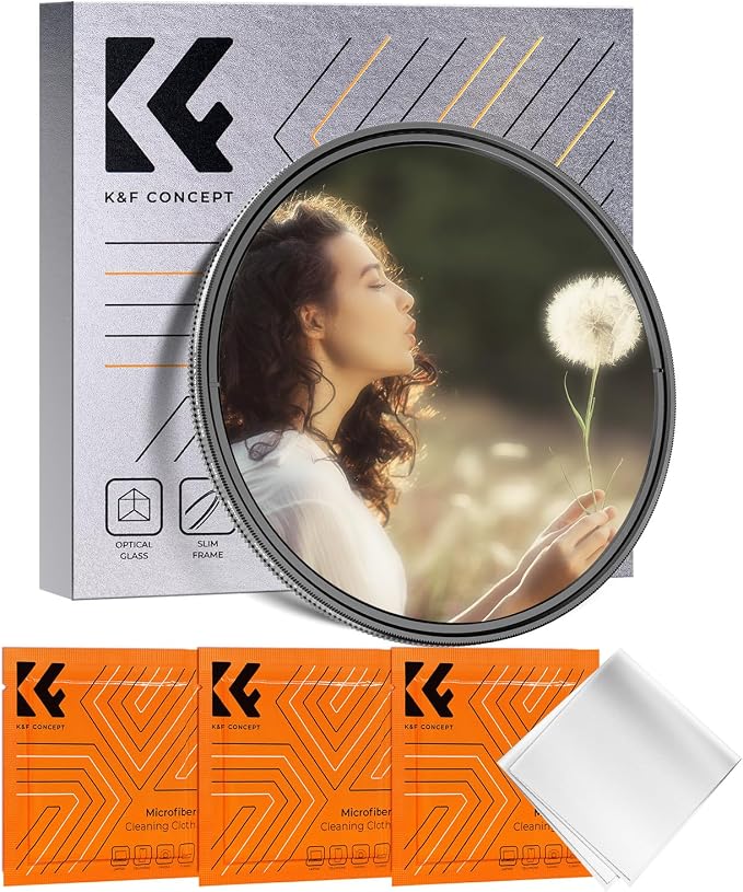 K&F CONCEPT 49mm Black Diffusion Mist 1/4 & Variable ND2-32 in-1 Filter by KFCONCEPT