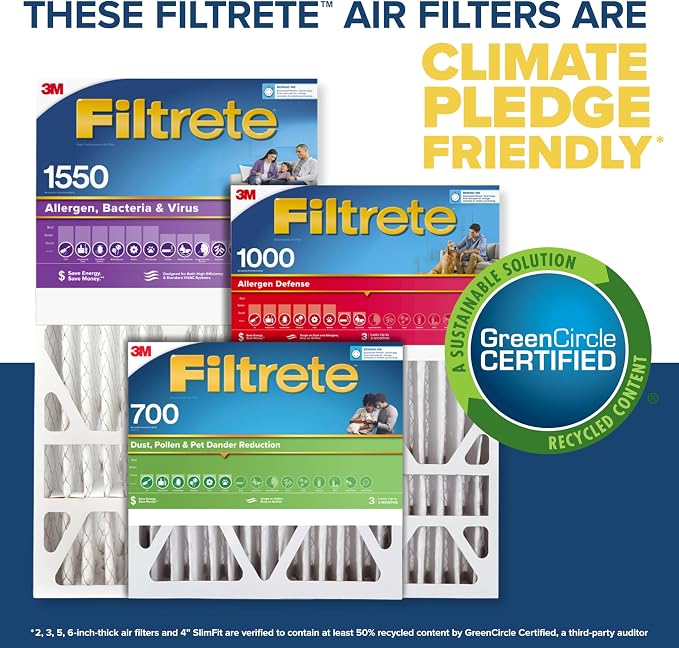 Filtrete 20x25x4 Slim Fit AC Furnace Air Filter, MPR 1550, MERV 12, Fits - Image 7