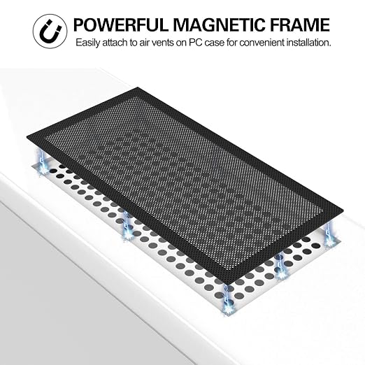 MoKo 120 x 240mm Dust Filter for Computer Cooler Fan, Magnetic Frame PC Fan - Image 3