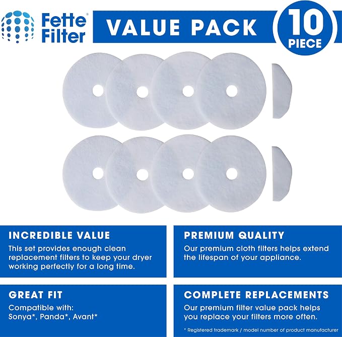 Fette Filter - Cloth Dryer Filters Compatible - Multi Pack - Image 2