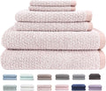 Everplush Diamond Jacquard 6 Pieces Bath Towel Set, Luxury Super Soft Oversized everplush Towels, Highly Absorbent everplush Diamond Jacquard Quick Dry Bath Towel for Bathroom Rose