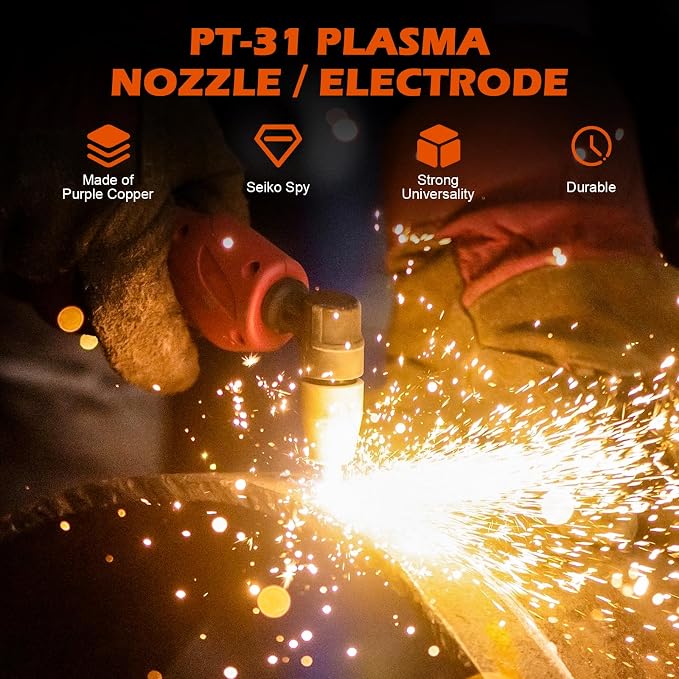 60PCS PT31 Plasma Cutter Consumables, High-Quality Cutting Performance Nozzles - Image 3