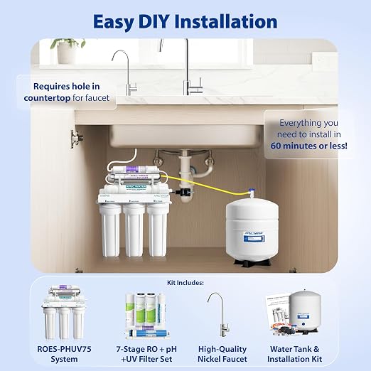 APEC Water System ROES-PHUV75 Essence Series Top Tier Alkaline Mineral pH+ and - Image 3