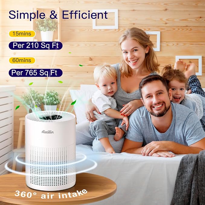 2 Pack Air Purifiers for Bedroom H13 True HEPA Air Filter Cleaner, Odor - Image 3