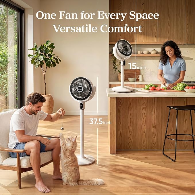 LEVOIT Standing Fan for Bedroom, 20dB Quiet Pedestal Fan for Sleep, 1024 CFM - Image 4