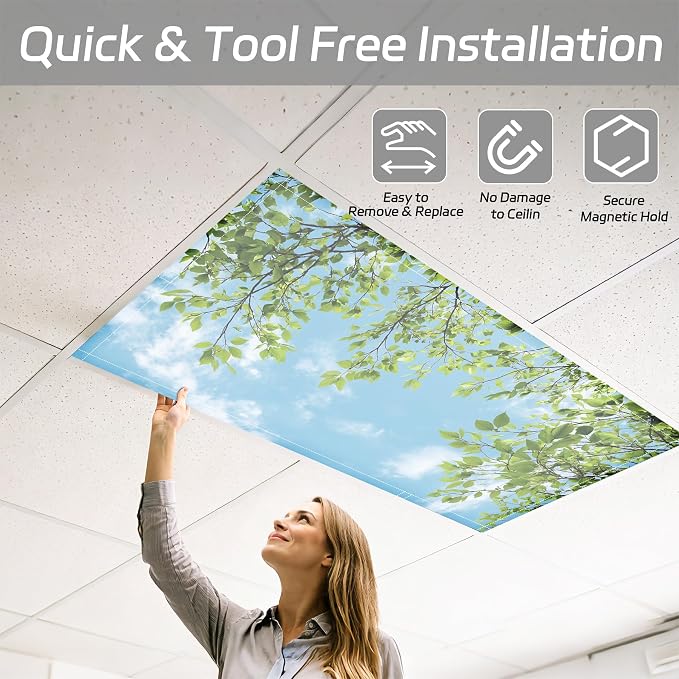 4 Pack 2x4 FT Magnetic Fluorescent Light Covers, Ceiling Light Filters - Image 5