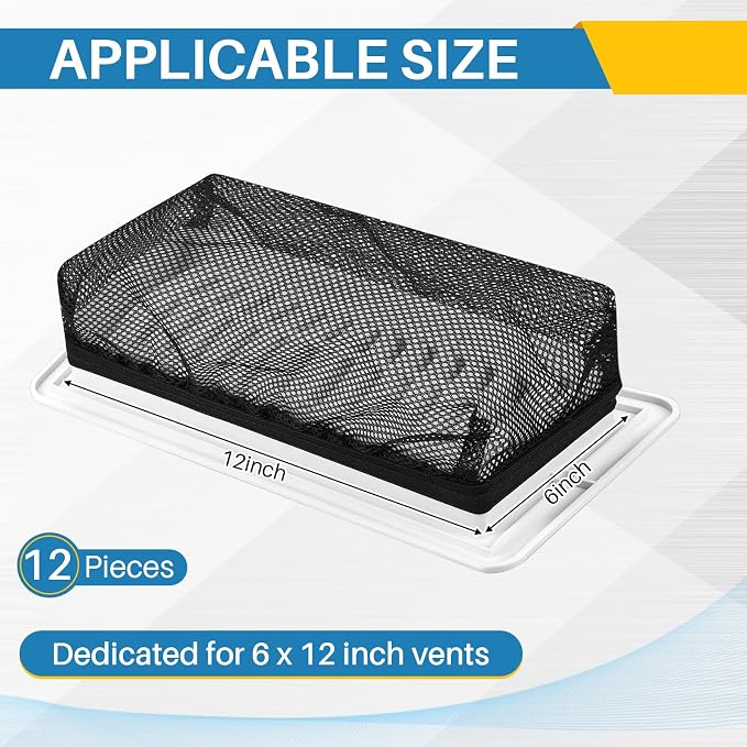 Zonon 12 Pcs 6 x 12 Inch Floor Register Cover Trap Vent Screen - Image 2