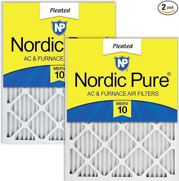Nordic Pure 18x20x1 Pleated MERV 10 Air Filters 2 Pack by NordicPure