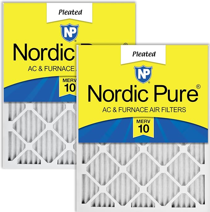 Nordic Pure 14x30x1 Pleated MERV 10 Air Filters 2 Pack by NordicPure