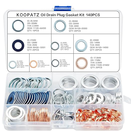 140PCS Oil Drain Plug Gasket Assortment Oil Crush Washers Seals Kit - Image 6