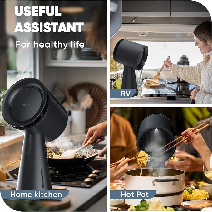 BREETEE Portable Range Hood Kitchen–5-Layer Filter Compact Desktop Exhaust Fan - Image 4