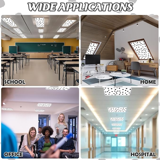 6Pcs Classroom Light Covers for Fluorescent Lights, Magnetic 2x4 FT Ceiling - Image 8