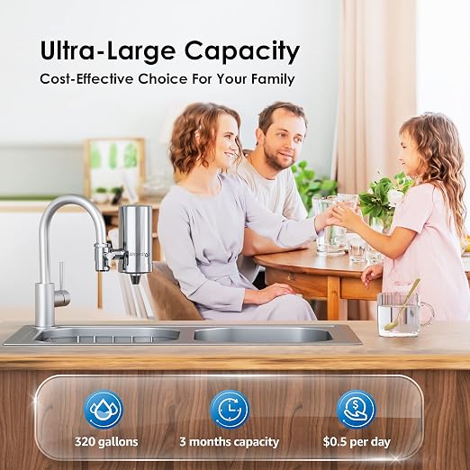 Waterdrop Water Filter for Sink Faucet, 360° Rotating Stainless Steel, NSF - Image 8