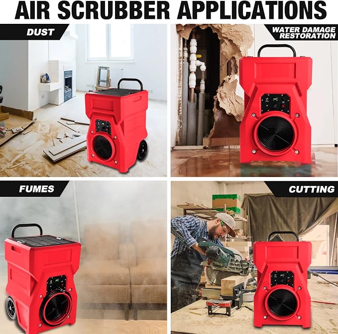 MOUNTO 1000cfm Portable Industrial Air Purifier Negative Air Scrubber - Image 6