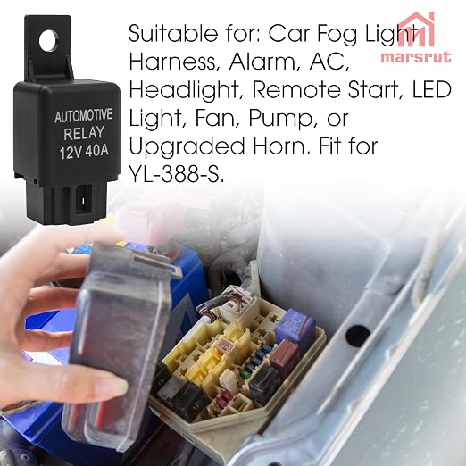 2Pcs 12V 40A Relay, Automotive 4 Pin Relays Fit - Image 5