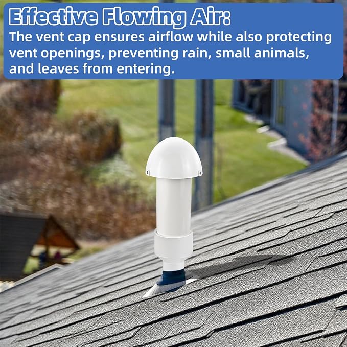 1.5 Inch Vent Stack Pipe Filter, Septic Tank Filter Vent Sewer Vents Cap - Image 3