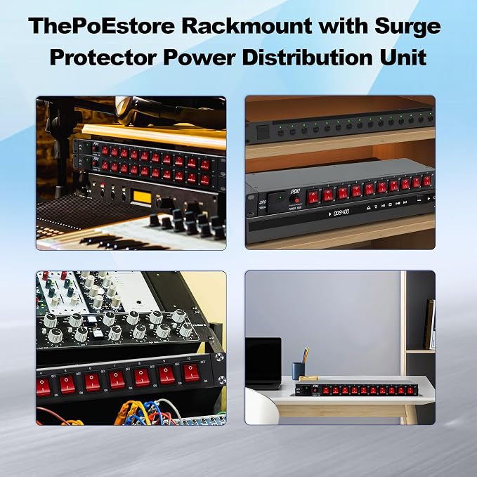 10 Outlets 1U Horizontal PDU Network Rackmount Power Strip - Image 6