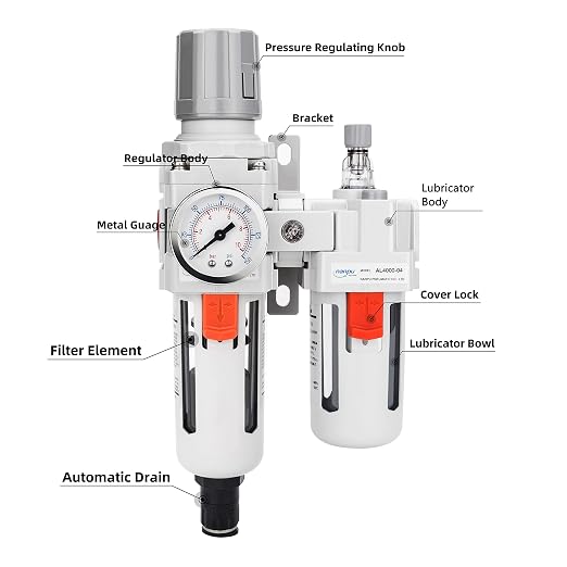 NANPU 1/2" NPT Auto-Drain Air Filter Regulator Lubricator Combo Water/Oil Trap - Image 2