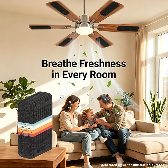 15 Pack Ceiling Fan Filter for Blades Air Purifier Pads, Guest Room Essentials - Image 5