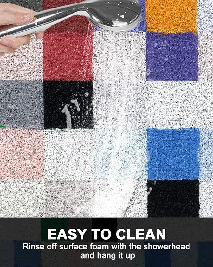 Shower Mat Non Slip - Quick Drying Anti Slip Shower Mats for Inside Shower, Soft PVC Loofah Foot Scrubber Mat, Extra Large Bath Mat for Shower, Tub, Bathroom, Floor, Kitchen, Home, Pool, Hotel