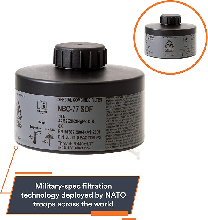 MIRA Safety - NBC-77 SOF - Single 40mm Gas Mask Filter - Special Combined CBRN - Image 3
