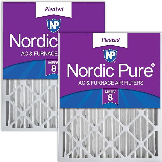 Nordic Pure 16x25x4 Pleated MERV 8 Air Filters 2 Pack by NordicPure