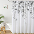 Colorful Star Grey Eucalyptus Waterproof Shower Curtain Set with Hooks, Minimalist Watercolor Floral Print Bathroom Décor, Plant Leaves Washable Fabric Shower Curtain, 72 x 72 Inch