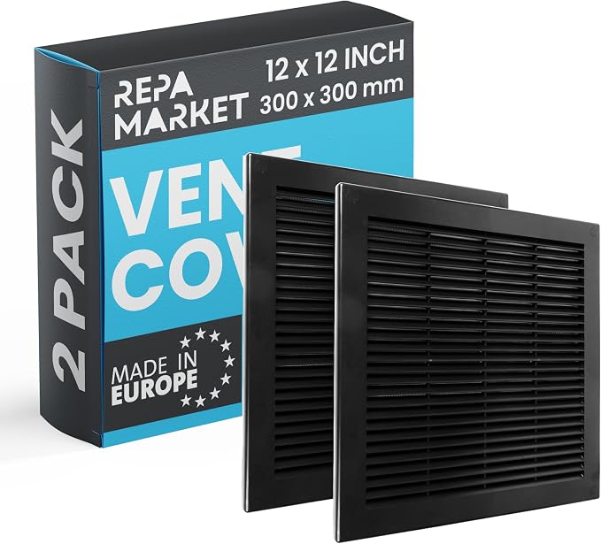 Repa Market 12 x 12 Inch Black Square Air Vent Cover by RepaMarket