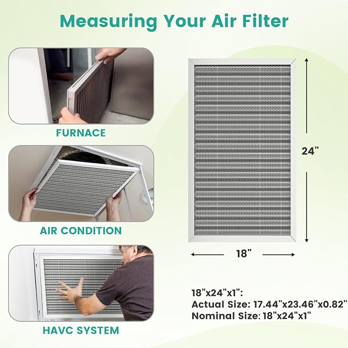 18x24x1 Reusable Air Filter, Electrostatic HVAC AC Furnace Filter, Merv 8 - Image 3
