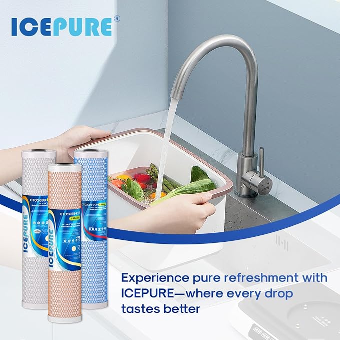 ICEPURE 4.5" x 20" Whole House CTO Carbon Water Filter, Activated Carbon Block - Image 9