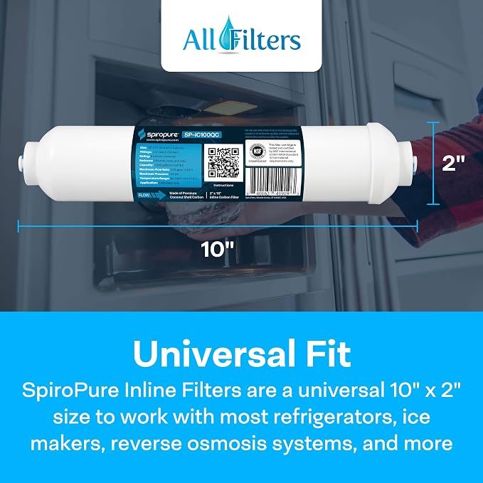 SpiroPure Inline Filter NSF Coconut Shell Granular Carbon Water Filter - Image 4