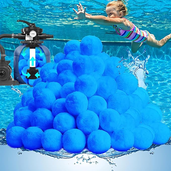 QwayHome 3.1 lbs Pool Filter Balls, Reusable Filter Sand Balls by QwayHome
