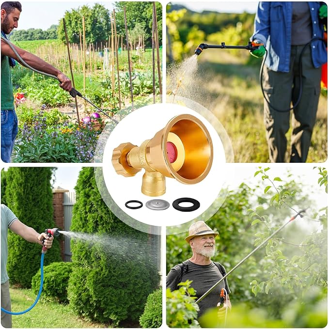 Hose Nozzle, Heavy Duty High Pressure Adjustable, Garden Spray Nozzle Hose Attachment for Plant Watering, Seedling Cultivation, Flower Care, Pet Showering, Irrigation, Lawn