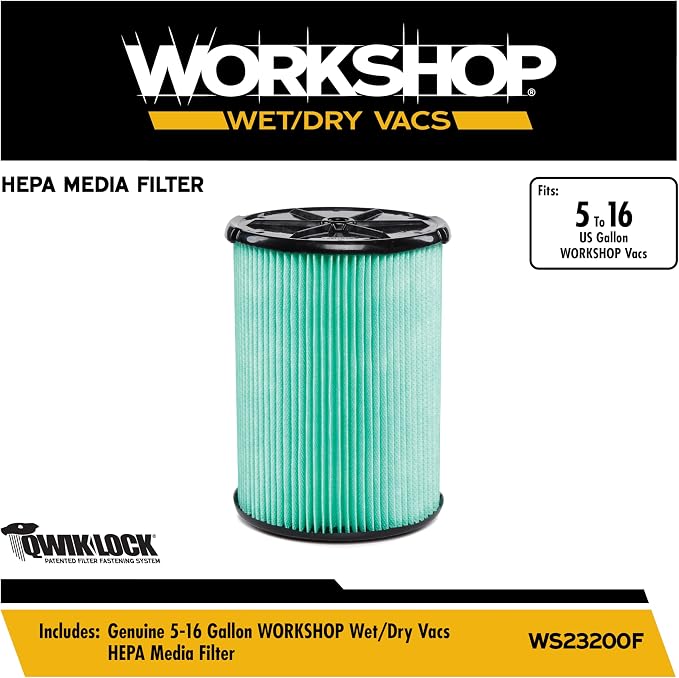 WORKSHOP Wet/Dry Vacs Vacuum Filters WS23200F HEPA Media Filter - Image 2