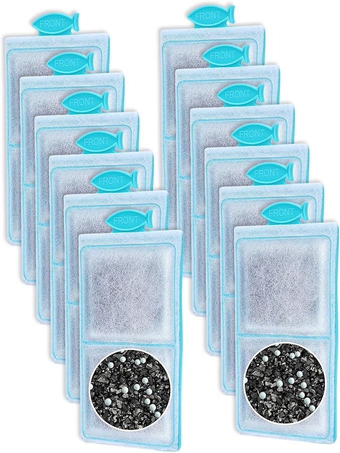 12 Pack Fish Tank Filter Compatible by Cunina