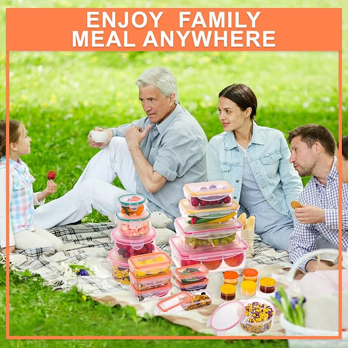 38 Pcs Large Food storage containers-85 oz to Small Container Stackable Kitchen - Image 6