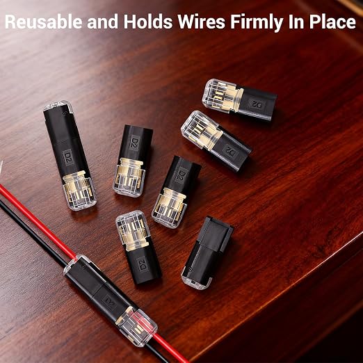 40 Pcs Low Voltage Double Wire Plug in Connector 2 Pin Quick Locking Buckle - Image 6