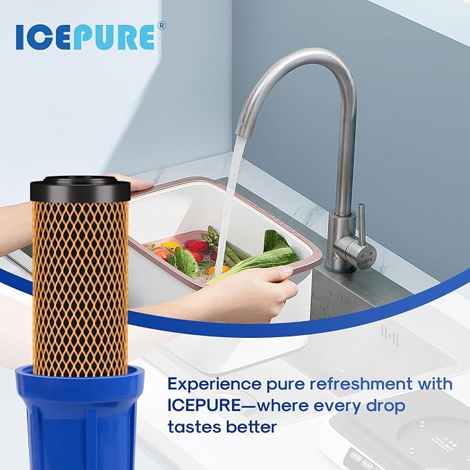 ICEPURE 5 Micron 20" x 2.5" Whole House Activated Carbon and KDF Water Filter - Image 8