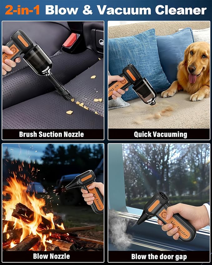 Powerful 2-in-1 Compressed Air Duster & Handheld Car Vacuum Cleaner - Image 5
