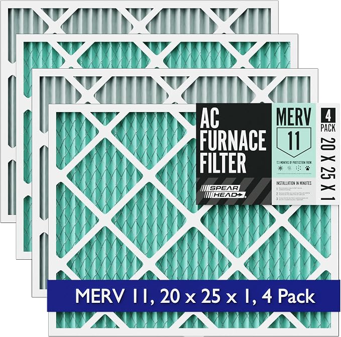 Spearhead MERV 11+ EPA-Registered Odor Defense HVAC AC Furnace Filter w/Rigid by SPEARHEAD