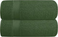 Belizzi Home Cotton 2 Pack Oversized Bath Towel Set 28x55 inches, Large Bath Towels, Ultra Absorbant Compact Quickdry & Lightweight Towel, Ideal for Gym Travel Camp Pool - Olive Green