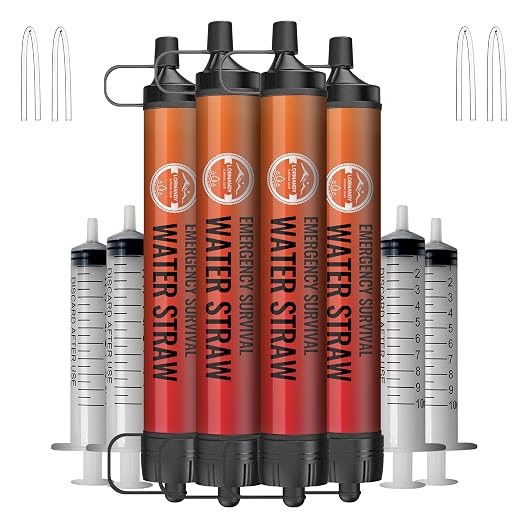 Water Filter Straw, Emergency Water Filtration System, Personal Water Purifier by Lormandy