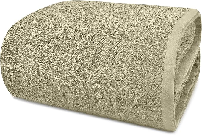 DAN RIVER Pack of 1 Bath Sheet 40x80 Inches, Extra Large Bath Towels, Luxury Quick Dry Cotton Towels - Beige