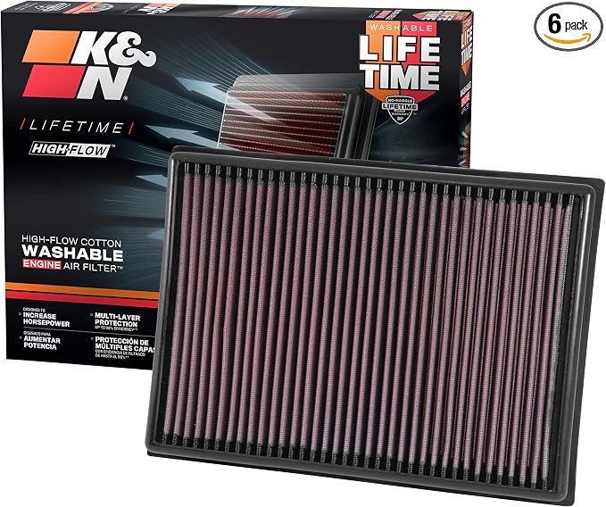 K&N High-Flow Original Lifetime Engine Air Filter: Increase Power: Premium by KNEngineeringInc