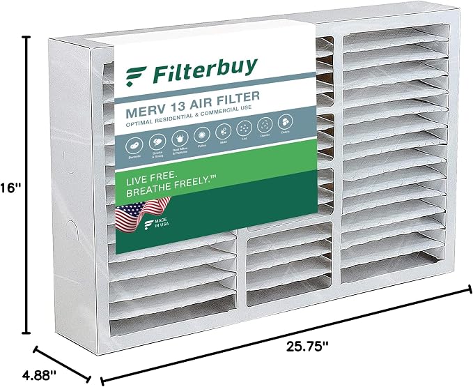 Filterbuy 16x26x5 Air Filter MERV 13 Optimal Smoke & Allergy Defense, Pleated - Image 10