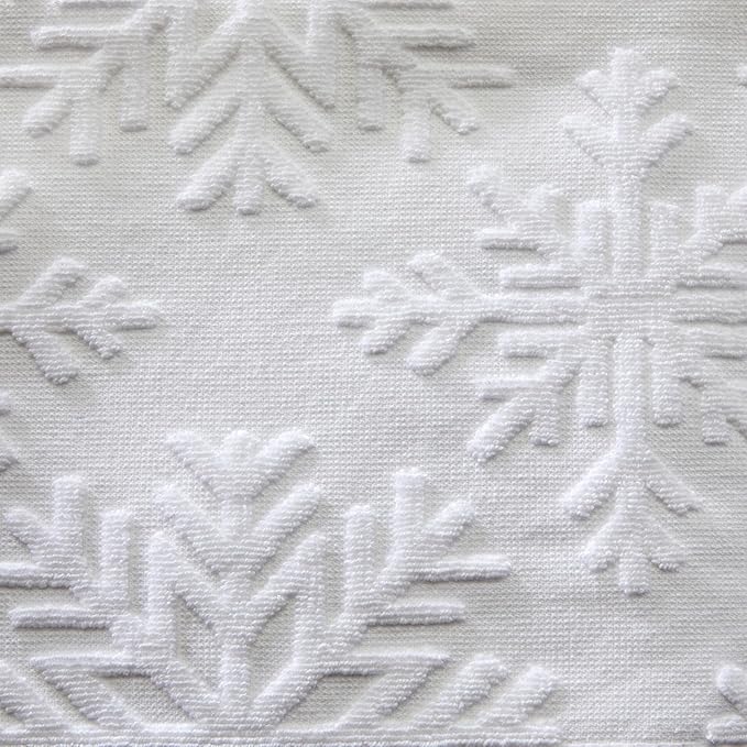 SKL Home Christmas/Winter Subtle Snowflakes Hand Towel 2pc Set for Bath/Kitchen/Bar & Gift, White